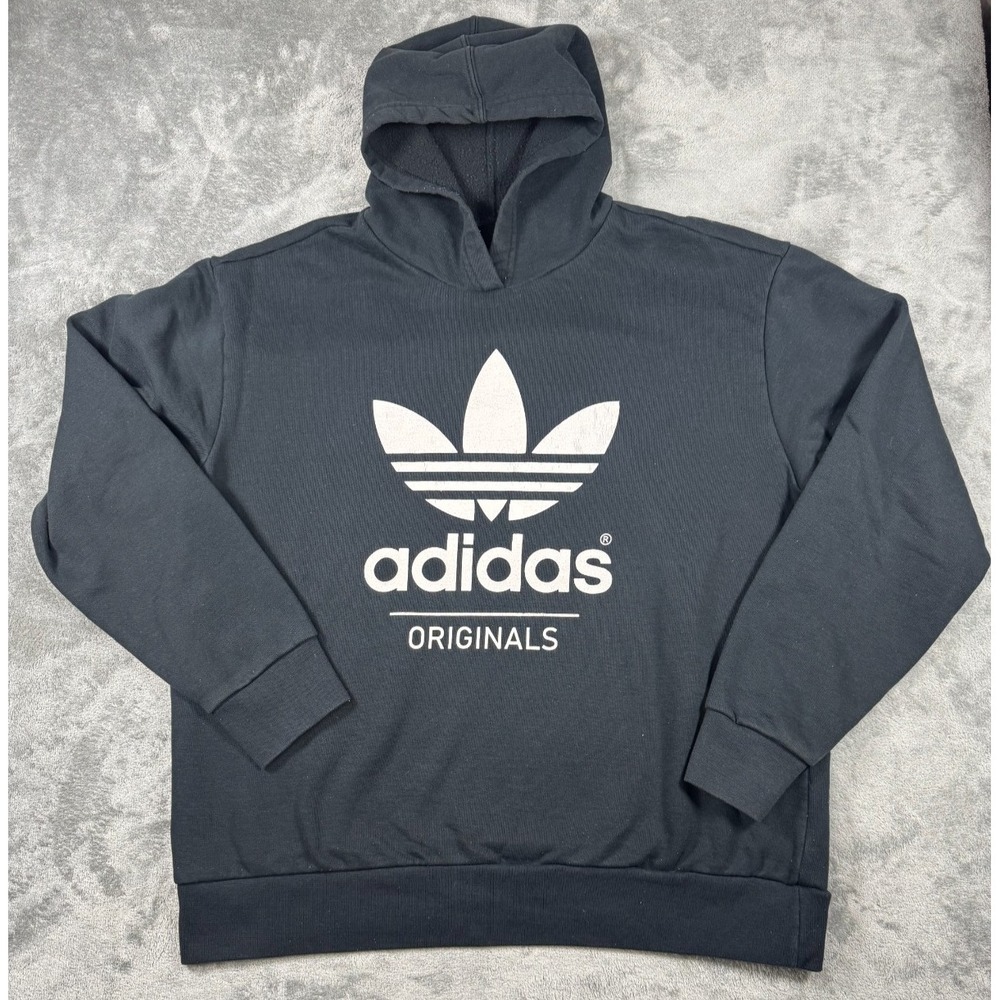 Adidas Originals Trefoil Hoodie Sweatshirt Black Men Size XL RN67891